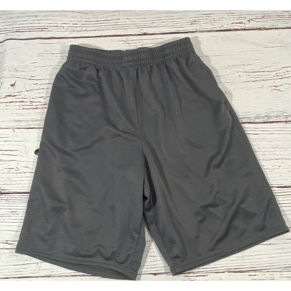 Athletic Works Gray Boys Gym Shorts Sz XXL 2XG 18 Basketball Drawstring Sports